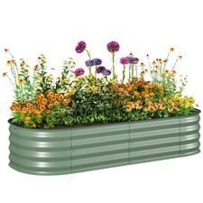 Outsunny Galvanised Raised