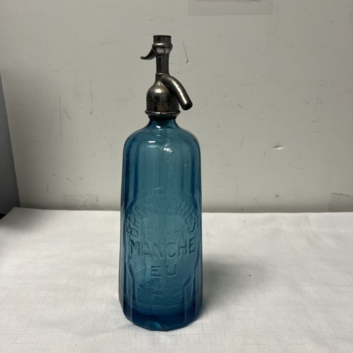 Antique blue glass seltzer - blue,