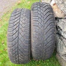 Pair 195 65 R15 91T Winter Tyres Continental Conti Winter Contact M+S