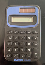 Vintage Casio HS-4D Black Calculator  Solar Powered Retro Small Tested