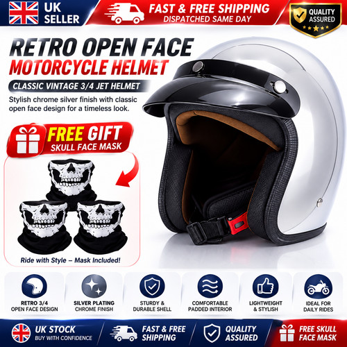 Open face motorcycle - open,