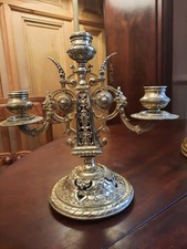 Antique Brass Victorian candelabra Onate Detailing Stunning Piece Rare To Find
