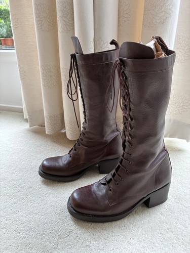 Dune brown leather mid - , calf