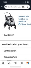 PawHut 4-Wheel Pet Stroller for Medium Dogs, Grey/Yellow, Up to 20kg