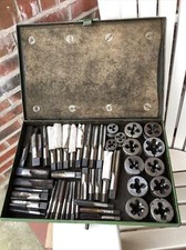 Tap & Die Set set Assorted In Military 1944 Metal Box Warrior Presto Etc
