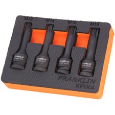 1/2" Drive Impact Spline Bit Set 4 Pce Franklin Tools XFIX4