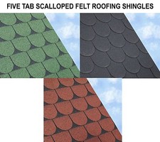Scalloped Felt Roofing Shingles | Shed Felt Shingles | 2.42m² | Shed Roofs