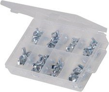 Fixman Wing Nuts Pack of 40 Silver Steel Thumb Nut Fasteners M5 M6 Assorted