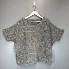 Sahara 100% Linen Top M/L Grey