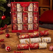 Pack Of 10 Deluxe Christmas Crackers 14" Robin Fir Cones Dinner Table Decoration