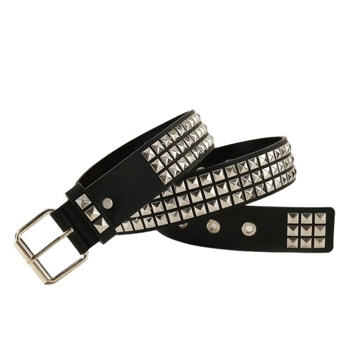 Unisex leather belt - 3, row