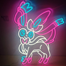NINTENDO SYLVEON NEON LIGHT LED SIGN 26"x20" MAN CAVE Wall ART Decor