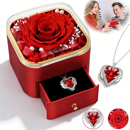 Forever rose necklace gift - rose,