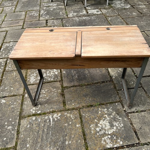Vintage old school desk beech - vintage,