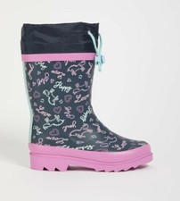 Kids Girls Purple Unicorn Wellies With Cuffs wellington UK 6 7 8 9 10 11 12 13 1
