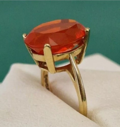 Antique 18ct fire - opal, ring