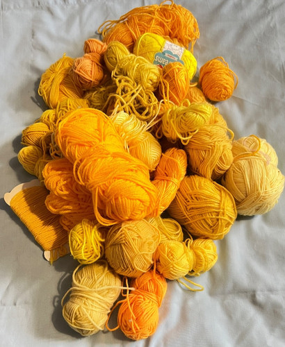 Knitting wool job lot yellow - wool,