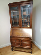 Oak bureau book - book, case
