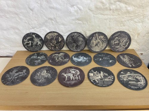 Etched slate plaques 15cm - etched,