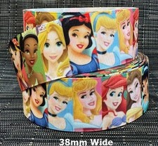 DISNEY PRINCESS RIBBON GROSGRAIN PER YARD 38mm wide Crafts Cake Decoration Bows
