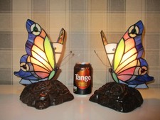 PAIR OF TIFFANY BUTTERFLY TABLE LAMPS