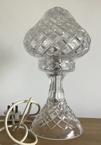 Vintage cut glass mushroom - glass,