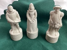 3 Wade Beneagles Whisky Chess Pieces Henry VIII,Elizabeth 1, Francis Drake Empty