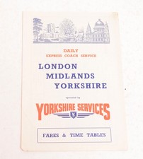 Bus Coach Timetable Leaflet Yorkshire Services Daily Svcs. 1948