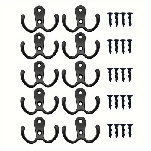 Black coat hooks heavy - 10,