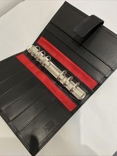 ORGANISER-BLACK BUTTER SOFT LEATHER-KRAUSE LARGE 27mm PERSONAL SIZE RINGS-RARE