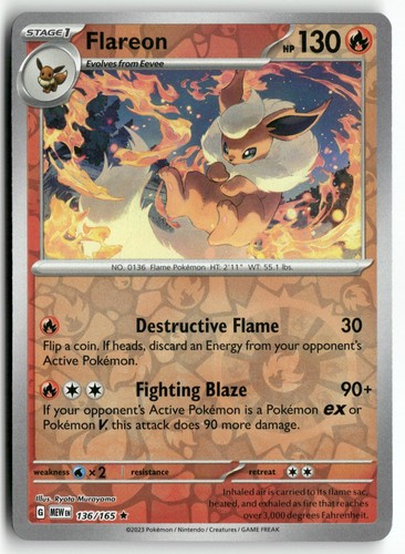 Flareon 136 165 rare 151 - rare,