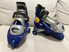 Fisher Price Easy In-Line Roller Skates - Grey & Blue - Adjustable 3-7