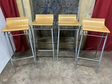 Set Of Four Solid Pub Restaurant Breakfast School Stool FREE MANCHESTER DELIVERY