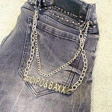 Silver Tone 2 Layer Jeans Chain by Cipo & Baxx - 95cm total length