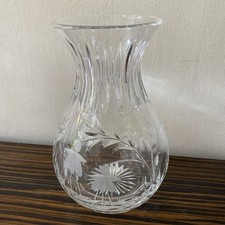Vintage Stuart Crystal Fuchsia Vase Cut Glass  19cm H signed on base excellent 