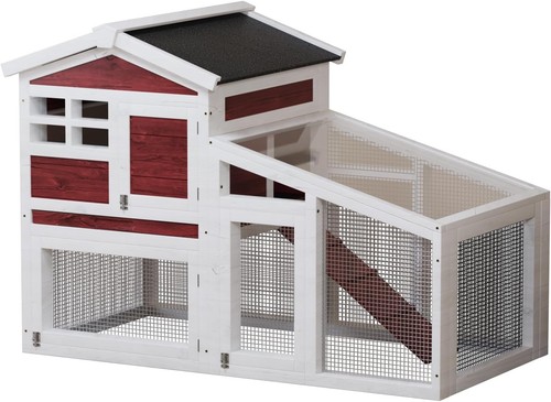 Tier wooden rabbit hutch - 2-tier,