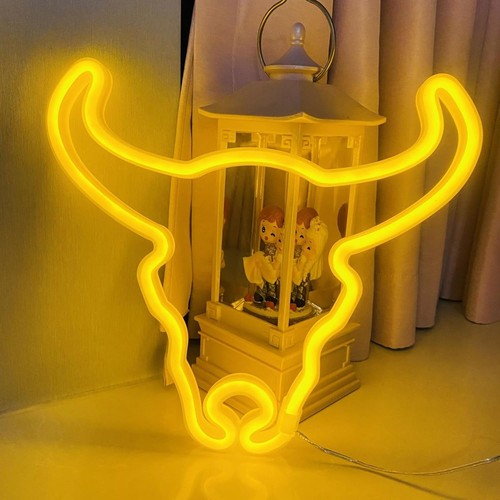 Cow neon sign - cow,