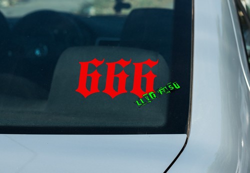 666 decal sticker - sticker, outlaw