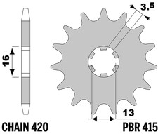 PBR Front Sprocket Silver in