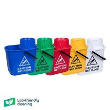 15 Litre Mop Bucket & Wringer - Printed with ‘Caution Wet Floor’