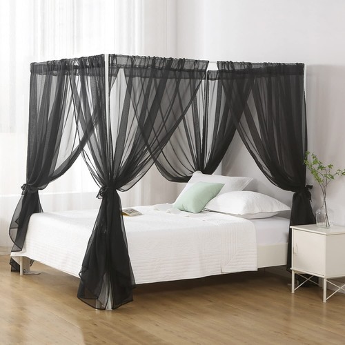 Chiffon black bed - chiffon, queen
