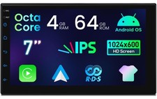 XTRONS Android Universal Double Din Car Stereo 7" IPS Screen Touch Screen 4+64GB