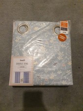 Dunelm  Doodle Dino Blue  Eyelet curtain pair ,  w168 cm ×d182cm