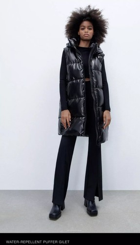 Bnwt zara black long quilted - bnwt,