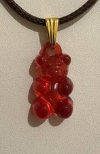 Red jelly gummy teddy bear - red,