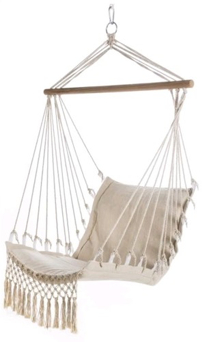 Beige hanging chair - chair, indoor