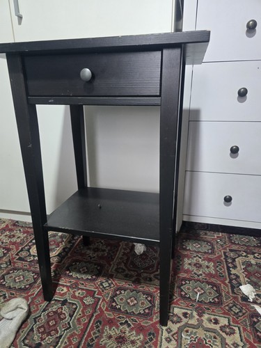 Black bedside side table - black,