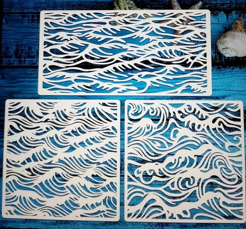 3pcs waves patterns reusable - waves,