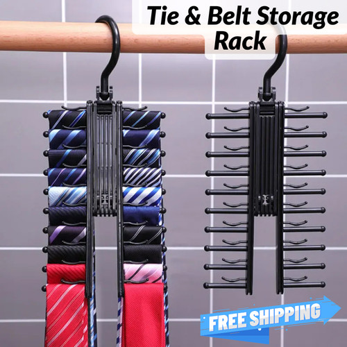 Adjustable tie belt rack 360 - adjustable,