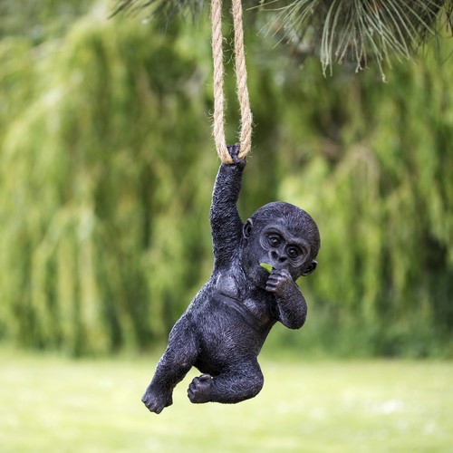 Hanging black baby gorilla - black, on